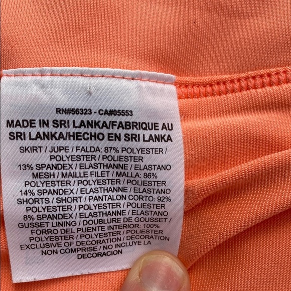 Nike Women's Athletic Dry Fit Skort - Orange and Burgundy - Picture 4 of 10